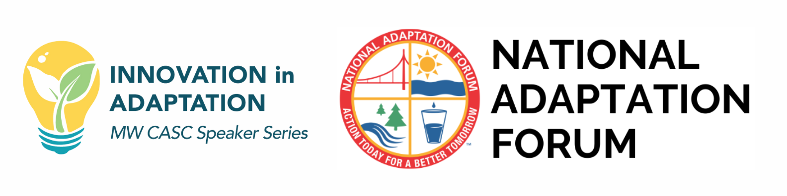 Innovation in Adaptation and National Adaptation Forum logos on a white background
