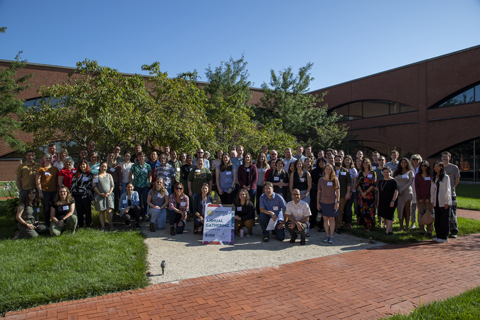 MW CASC community standing together in a courtyard